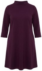 Ulla Popken 851664 Jerseymekko poolokauluksella Luumu