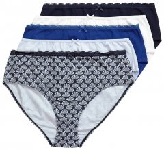Ulla Popken 851730 Kuviolliset alushousut 5 kpl Vaaleansininen