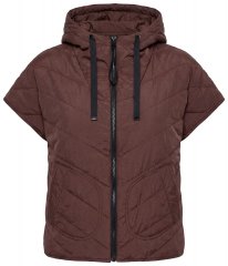 Ulla Popken 851785 Oversize tikattu liivi hupulla Ruskea