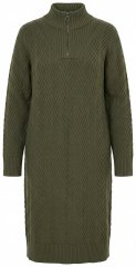 Ulla Popken 852121 Pitkähihainen neulemekko poolokauluksella Khaki