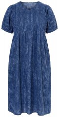 Ulla Popken 852214 Raidallinen midimekko Tummansininen