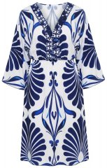 Ulla Popken 852314 Kuviollinen mekko Valkoinen