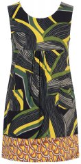 Ulla Popken 852329 Raidallinen jerseymekko Oliivinvihreä