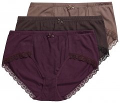 Ulla Popken 852698 Alushousut 3 kpl Ruskea