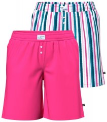 Ulla Popken 852752 Raidalliset pyjamashortsit 2 kpl Roosa