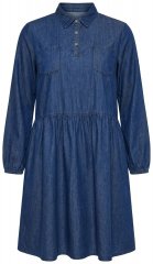 Ulla Popken 852768 A-linjainen farkkumekko taskuilla Denimsininen