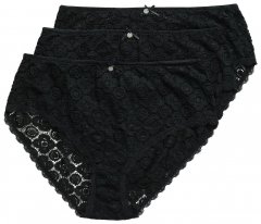 Ulla Popken 853495 Kukkakuvioiset alushousut 3 kpl Musta