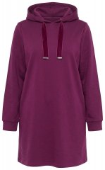 Ulla Popken 853652 Pitkähihainen collegemekko hupulla Marjanpunainen