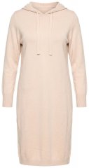 Ulla Popken 853669 Pitkähihainen neulemekko hupulla Beige