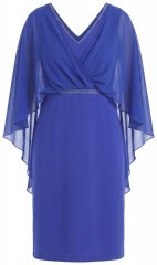 Ulla Popken 853675 Sifonkimekko 3/4-hihoilla Sininen
