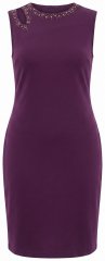 Ulla Popken 853766 Bodycon-mekko strassikoristeilla Luumu