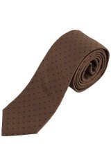 JP1880 853822 Pilkullinen silkkisolmio erikoispitkä Tummanruskea