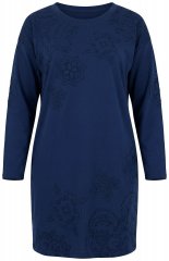 Ulla Popken 853877 Kukkakuvioinen collegemekko Tummansininen