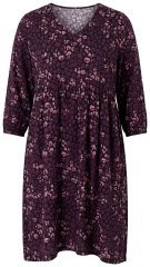 Ulla Popken 855270 Kuviollinen jerseymekko V-aukolla Musta