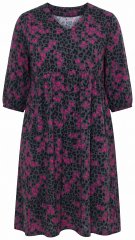 Ulla Popken 855270 Kuviollinen jerseymekko V-aukolla Antrasiitti