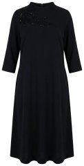 Ulla Popken 855373 Kuviollinen jerseymekko Musta