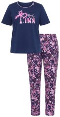 Ulla Popken 856141 Pitkähihainen pyjama Tummansininen