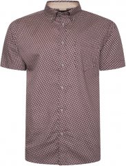 Kam Jeans 6280 All Over Geo Print Shirt Burgundy