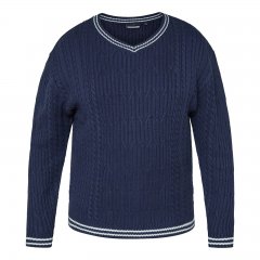 North Latitude V-Neck Knit Tummansininen