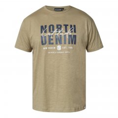 North Latitude T-Shirt Slub With Print Ruskea/Beige