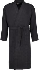 Adamo Jadon Waffelpiqué Bathrobe Black