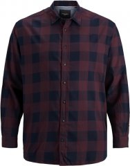 Jack & Jones Gingham L/S Shirt Dark Red