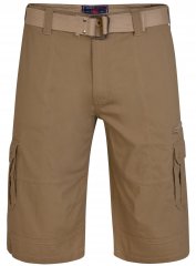 Kam Jeans 343 Cargo Stretch Shorts with Belt Sand