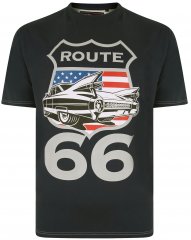 Kam Jeans 5353 Route 66 Print T-shirt Black