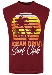Kam Jeans 5398 Miami Beach Sleeveless Tee Burgundy