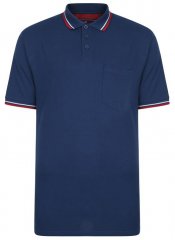 Kam Jeans 5400B Tipped Polo with Pocket Insignia Blue