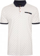 Kam Jeans 5503 Jersey Polo with All Over Geo Print White