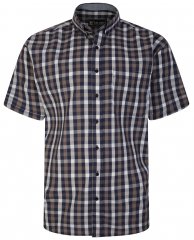 Kam Jeans 6246 SS Check Shirt Navy