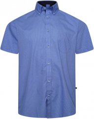 Kam Jeans 6333 AOP Dobby Print Shirt Blue