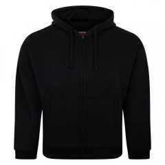 Espionage LW162 Hooded Zip Through Sweat Shirt Musta