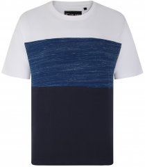 Kam Jeans 5739 Contrast Panel Cut & Saw T-Shirt Navy