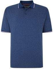 Kam Jeans 5486 Dobby Print Jersey Polo Moonlight