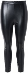 Ulla Popken Metallic Faux Leather Leggings Black