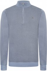 Kam Jeans 94 Knitted with 1/4 Zipper Sweater Powder Blue