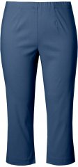 Ulla Popken Stretch Basic Bengaline Capri Pants Denim Blue