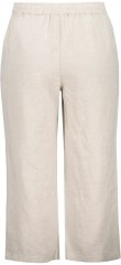 Ulla Popken Cool Linen Elastic Waist Capri Pants Brown