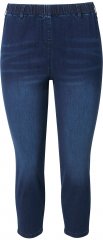Ulla Popken Cropped Denim Look Stretch Fit Leggings Denim Blue
