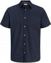 Jack & Jones Henry Slub Short Sleeve Navy