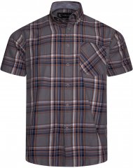 Kam Jeans 6350 Casual Checked Short Sleeve Shirt Grey