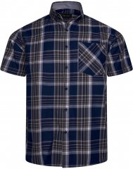 Kam jeans 6350 Casual Checked Short Sleeve Shirt Indigo