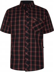 Kam Jeans 6365 Checked Short Sleeve Shirt Burgundy