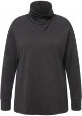 Ulla Popken Sweatshirt with Gaiter Black
