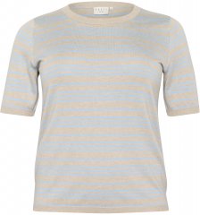Kaffe Curve Lizzy Raidallinen neulepusero Beige/Pehmeä sininen
