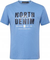 North Latitude Denim Printed Logo T-Shirt Dusty Blue TALL
