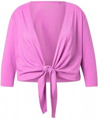 Ulla Popken Versatile Surplice Wrap Tie Hem Bolero Top Cool Pink