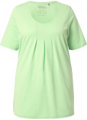 Ulla Popken Essential Front Pleat Tee Light Green
